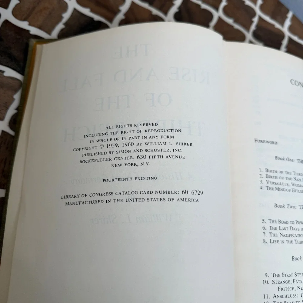 William L Shirer The Rise and Fall of the Third Reich Hardcover History‎ 1960